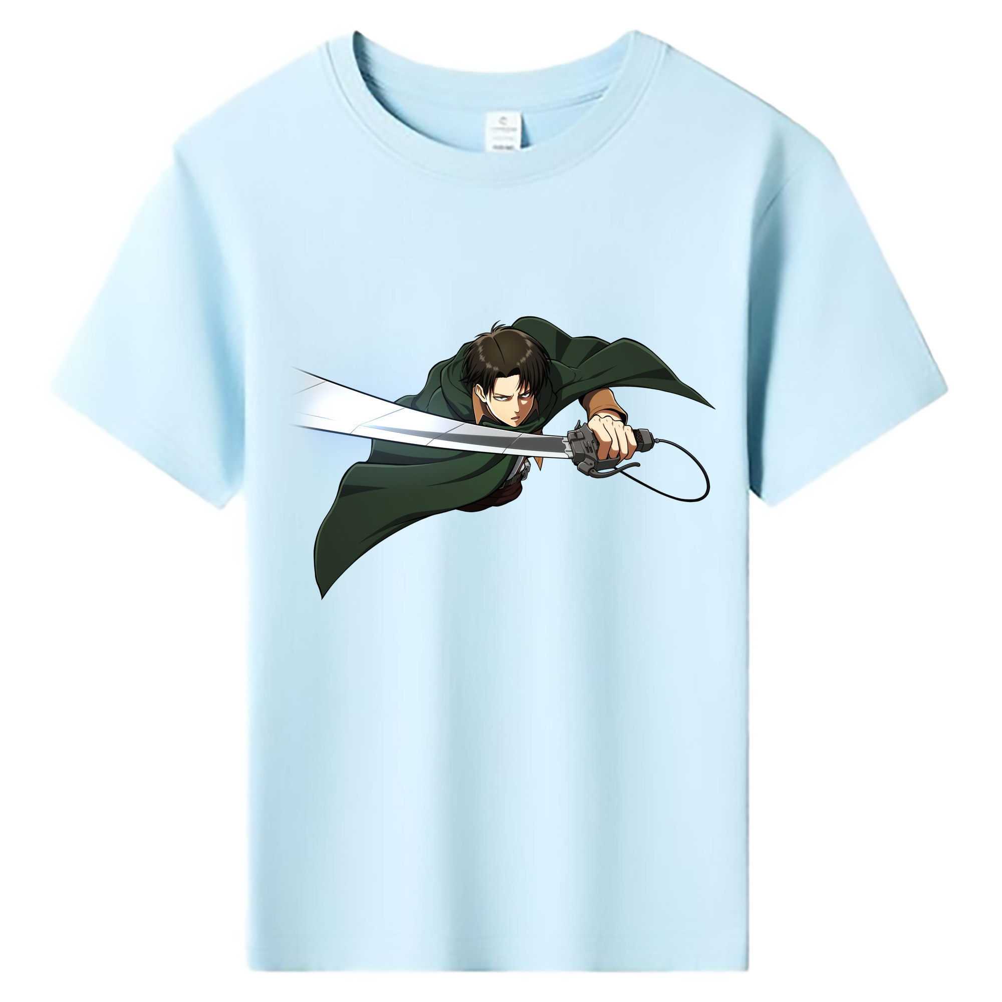 （画像用） 進撃の巨人 リヴァイ·アッカーマン Attack on Titan Levi Ackerman 綿100％キッズTシャツ（フロントプリント）